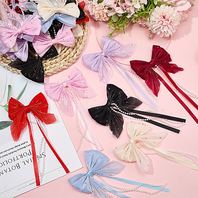 28Pcs 7 Colors Polyester Resin Bowknot Ornament Accessories DIY-SP0004-79-1