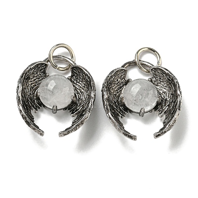 Bat Natural Quartz Crystal Pendants G-F766-03AS-10-1