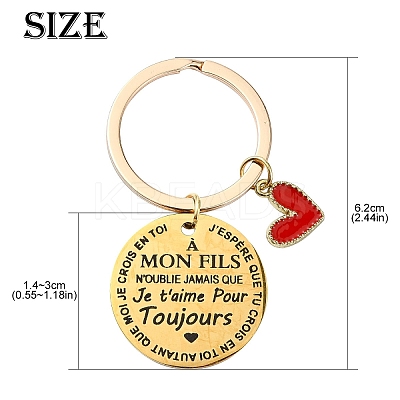 Alloy Enamel with Rhinestone & 201 Stainless Steel Keychain KEYC-YW00101-01-1