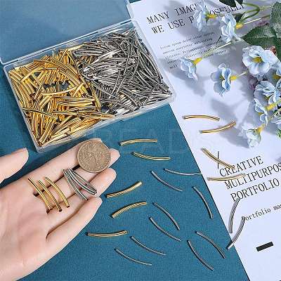 400Pcs 2 Colors Brass Tube Beads KK-SC0005-05-1