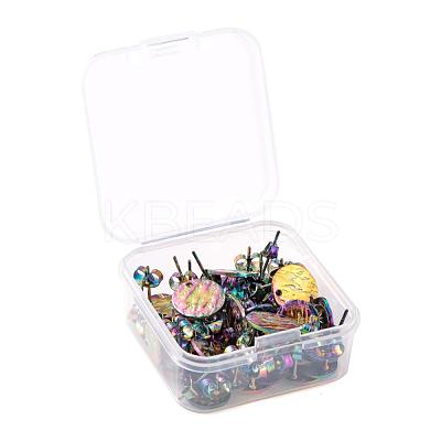 40Pcs 2 Style Ion Plating(IP) 304 Stainless Steel Stud Earring Findings STAS-LS0001-50MC-1