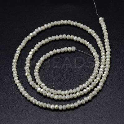 Faceted Rondelle Full Rainbow Plated Electroplate Glass Beads Strands EGLA-M004-2mm-A17-1