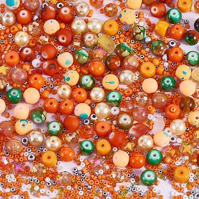 2 Bag Glass Round Beads Set JX547G-1