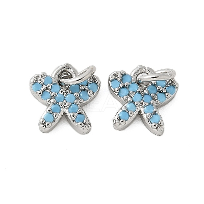 Brass Micro Pave Cubic Zirconia Charms KK-U056-42P-1