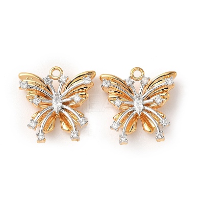 Brass Micro Pave Cubic Zirconia Pendants KK-L250-02GP-1