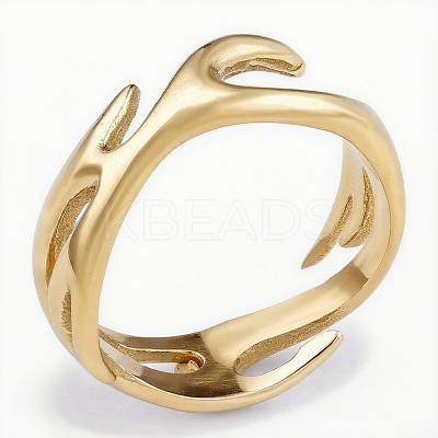 Fire Shaped 304 Stainless Steel Finger Rings FS-WG492AF-09-1