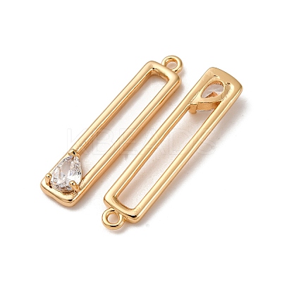 Brass Micro Pave Clear Cubic Zirconia Pendants KK-Z112-35G-1