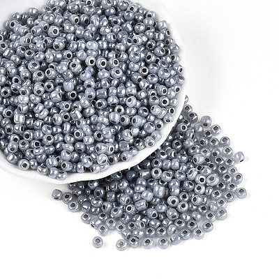 DIY Craft Beads 6/0 Ceylon Round Glass Seed Beads X-SEED-A011-4mm-149-1