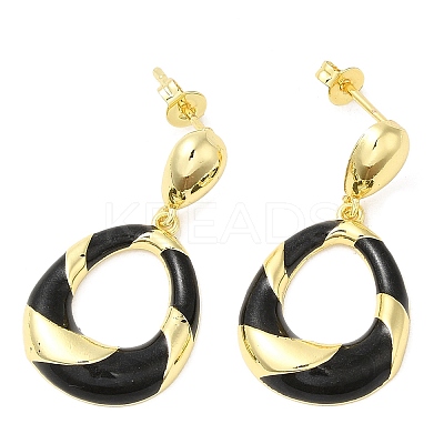 Enamel Teardrop Dangle Stud Earrings EJEW-M222-06G-1