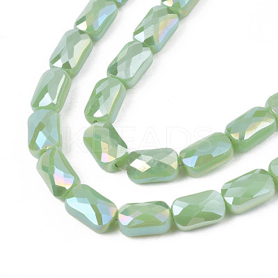 Electroplate Opaque Solid Color Glass Beads Strands EGLA-N002-25-A03-1