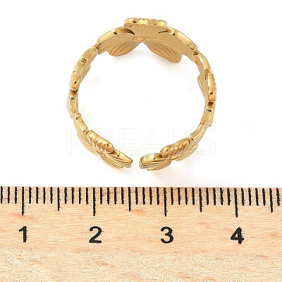 304 Stainless Steel Open Cuff Rings for Women RJEW-U060-01F-G-1