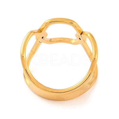 Ion Plating(IP) 304 Stainless Steel Hollow Hexagon Finger Rings for Women RJEW-S414-26B-G-1