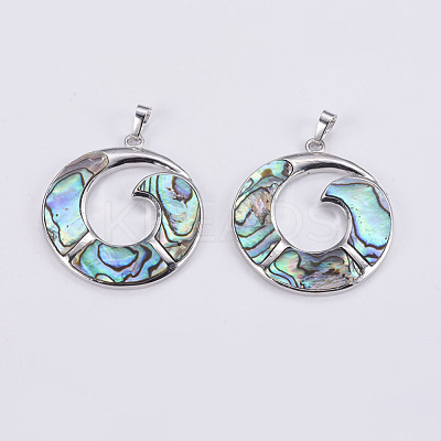 Abalone Shell/Paua Shell Pendants SSHEL-L008-27P-1