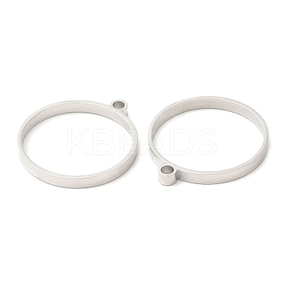 Non-Tarnish 304 Stainless Steel Open Back Bezel Flat Round Pendants X-STAS-Z040-04B-P-1