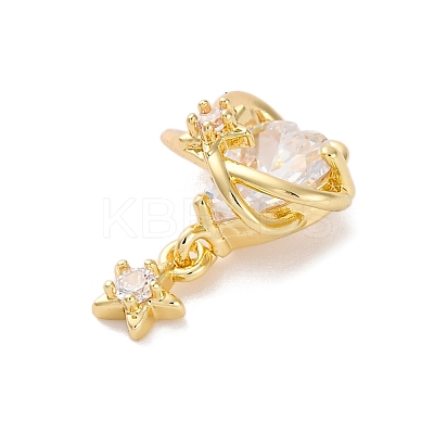 Brass Micro Pave Cubic Zirconia Pendants KK-U042-12G-1