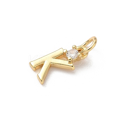 Brass Pave Clear Cubic Zirconia Charms KK-A273-01G-K-1