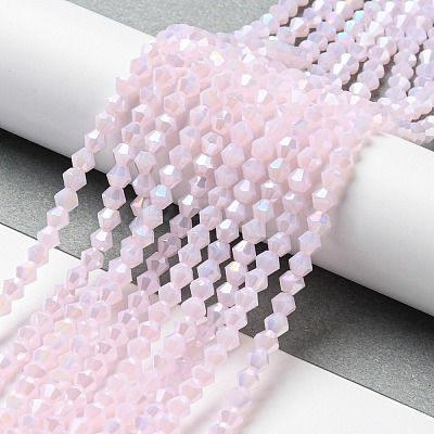 Imitation Jade Electroplate Glass Beads Strands EGLA-A039-J4mm-B02-1