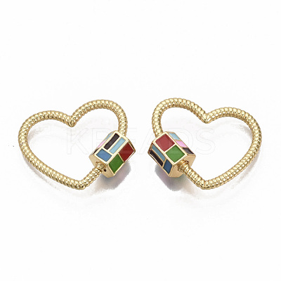 Brass Enamel Screw Carabiner Lock Charm KK-R131-001-NF-1