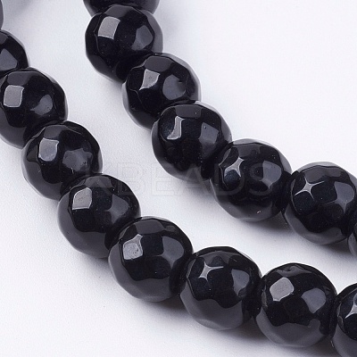 Natural White Jade Bead Strands G-R166-8mm-14-1