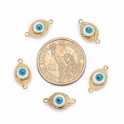 Golden Tone Brass Enamel Eye Links X-KK-Q570-01F-1