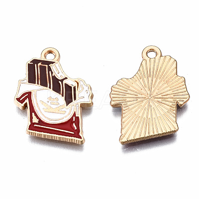 Eco-Friendly Alloy Enamel Pendants ENAM-T011-86-NR-1