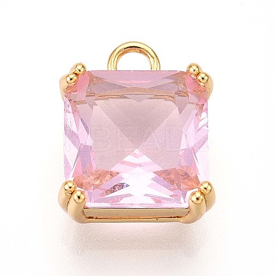 Brass Micro Pave Cubic Zirconia Charms KK-N261-24C-G-1