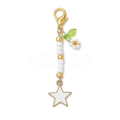 Alloy Enamel Pendant Decorations HJEW-MZ00087-1