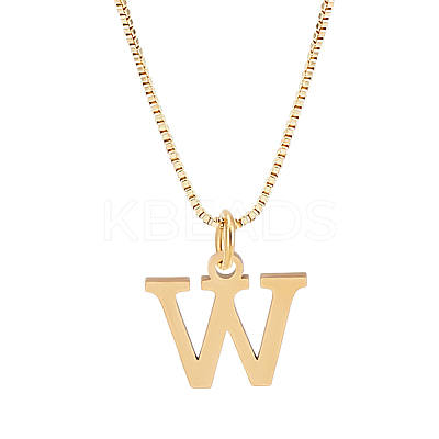 1pc 304 Stainless Steel Letter Pendant Necklaces NJEW-LP0001-38W-G-1