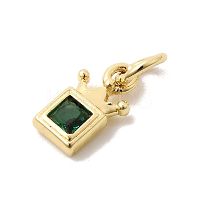 Brass Cubic Zirconia Charms KK-G554-01B-02-1
