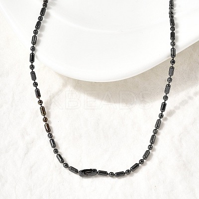 2MM 201 Stainless Steel Column Ball Chain Necklaces NJEW-C097-01B-1