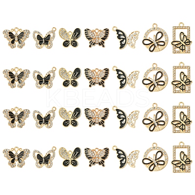 28Pcs 7 Styles Alloy Enamel Pendants FIND-FS0003-21-1