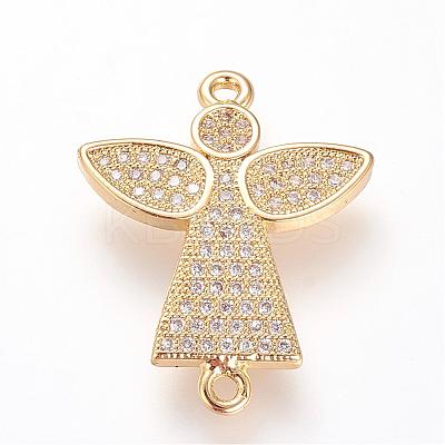 Long-Lasting Plated Brass Micro Pave Cubic Zirconia Links ZIRC-S053-17G-1