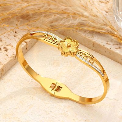 304 Stainless Steel Hinged Bangles for Women WGB8751-01-1