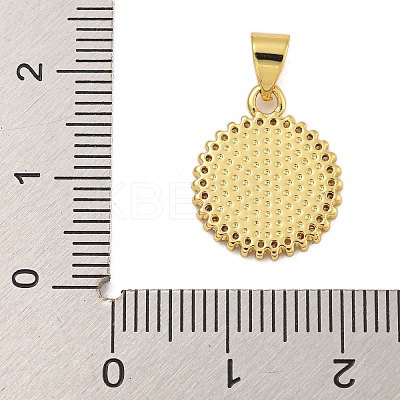 Rack Plating Brass Micro Pave Cubic Zirconia Pendants KK-C074-48G-1