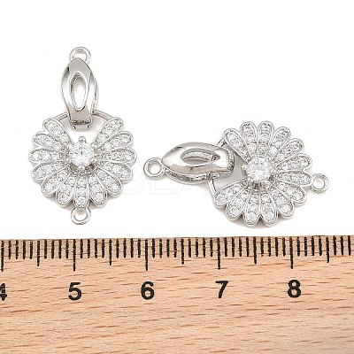 SHEGRACE Brass Micro Pave Clear Cubic Zirconia Fold Over Clasps XGRQ5K726-841P-1