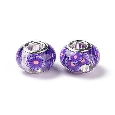 Transparent Resin European Rondelle Beads RPDL-P005-01P-03-1