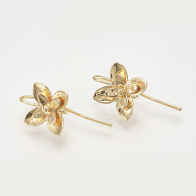 Brass Ear Stud Findings X-KK-T027-116G-1