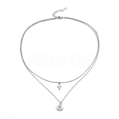 Non-Tarnish 304 Stainless Steel Tiered Necklaces X-NJEW-JN02350-02-1