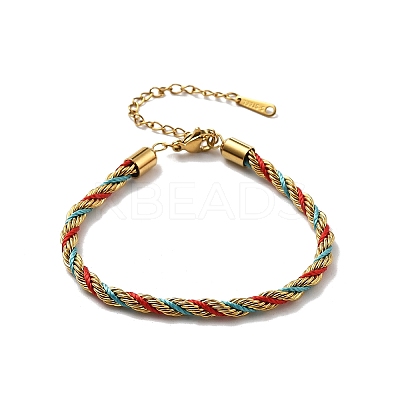 Twisted Nylon Cord Bracelets for Women BJEW-V007-01G-01-1