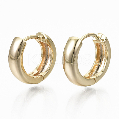 Brass Huggie Hoop Earrings KK-S348-512-NF-1