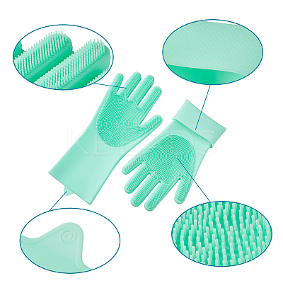 Silicone Dishwashing Gloves AJEW-TA0016-04A-1
