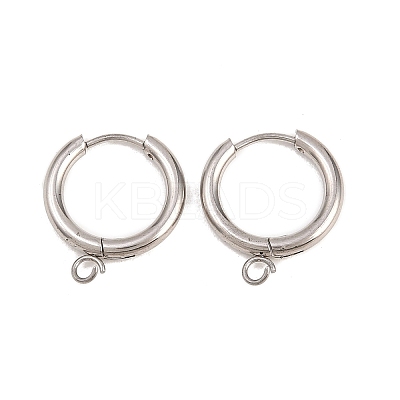 316 Stainless Steel Huggie Hoop Earring Findings X-EJEW-B158-01C-P-1