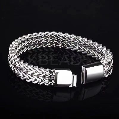 Punk Style 304 Stainless Steel Curb Chain Bracelets for Men WGFAED6-02-1