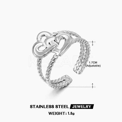 201 Stainless Steel Cuff Open Rings FS-WG76F01-18-1