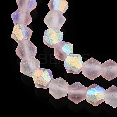 Imitate Austrian Crystal Bicone Frosted Glass Beads Strands EGLA-A039-T6mm-MB26-1