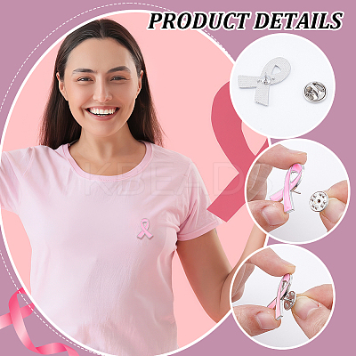 200Pcs Awareness Ribbon Zinc Alloy Enamel Pins for Clothes JEWB-DR0001-09-1