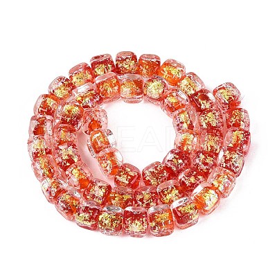 Handmade Foil Glass Beads Strands FOIL-Q002-04I-1
