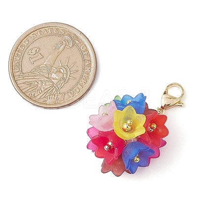Hydrangea Flower Acrylic Pendant Decoration HJEW-TA00294-1