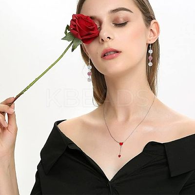 90Pcs 3 Colors Valentine's Day Theme Polymer Clay Rhinestone Round Beads RB-HY0001-02-1