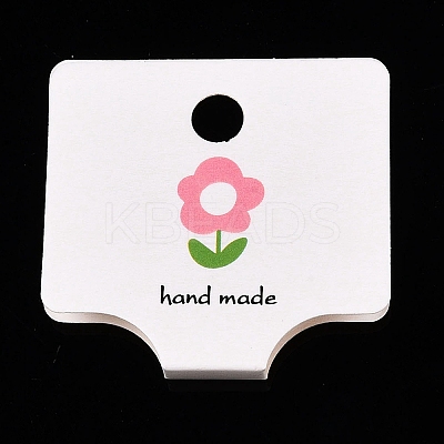 Folding Flower Pattern Paper Jewlery Display Cards for Necklaces CDIS-T004-22-1